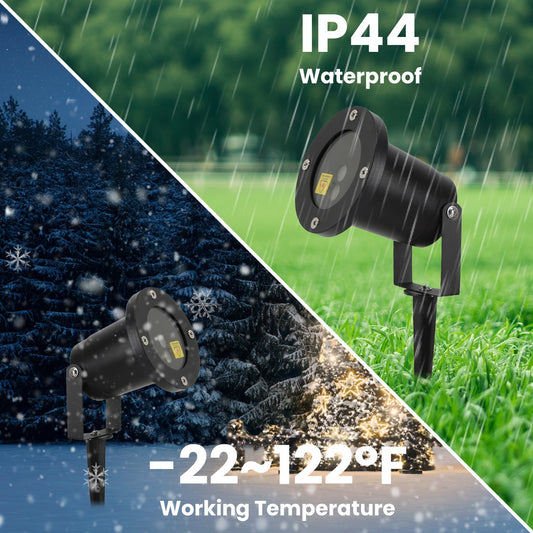 US Local 1 Pc Outdoor Laser Projector Light Red And Green Projection Light With 3 Modes 12 Speeds 6Hrs Timer IP44 Waterproof Firefly Landscape Light For Christmas Halloween Holiday New Year