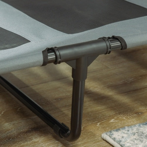 UK Local PawHut Raised Dog Bed Waterproof Elevated Pet Cot With Breathable Mesh UV Protection Canopy Grey, For XL Dogs, 122 X 92 X 108cm