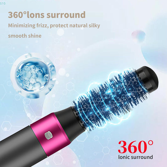 US Local 5 In 1 Hair Dryer Brush Kit, Blow Dryer Brush For Drying, Straightening, Volumizing, Curling And Styling Hair - 1000W - Gold