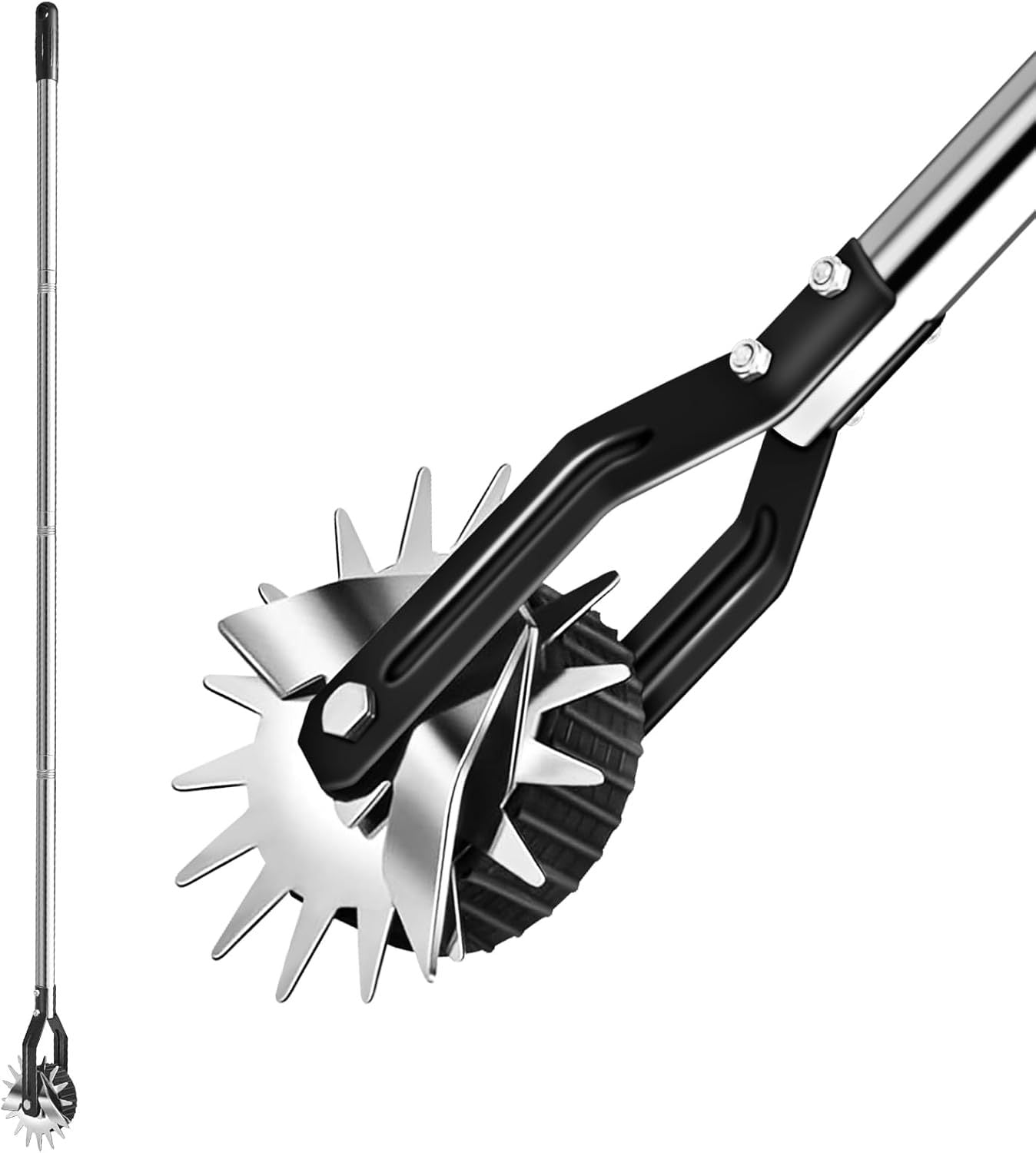 UK Local Wheel Rotary Edger, Sidewalk Manual Lawn Edger, Stainless Steel Handle, Adjustable Height -66.7Inch