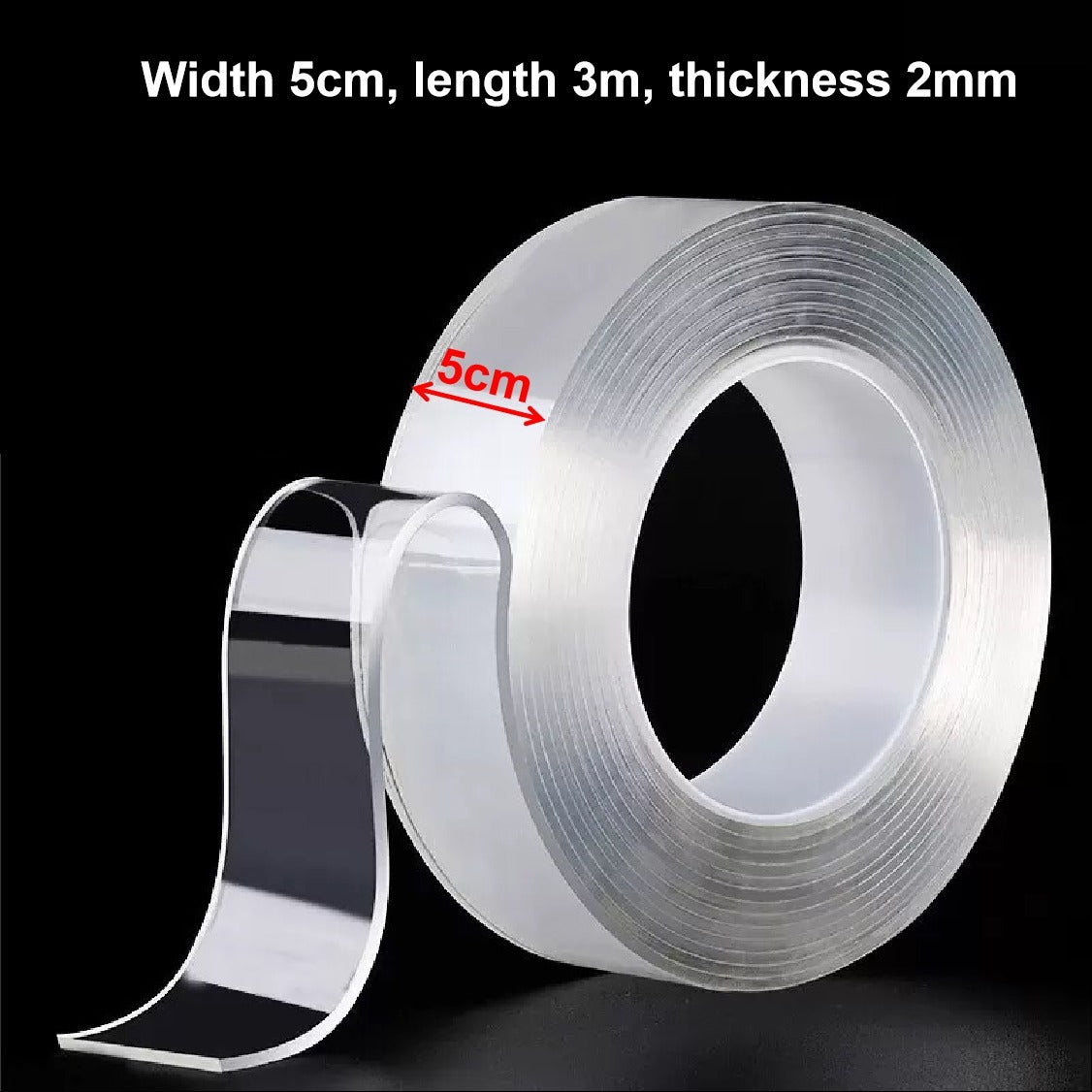US Local Nano Double Sided Transparent Tape Reusable Waterproof Tape For Cleaning Kitchen And Bathroom Supplies Tape