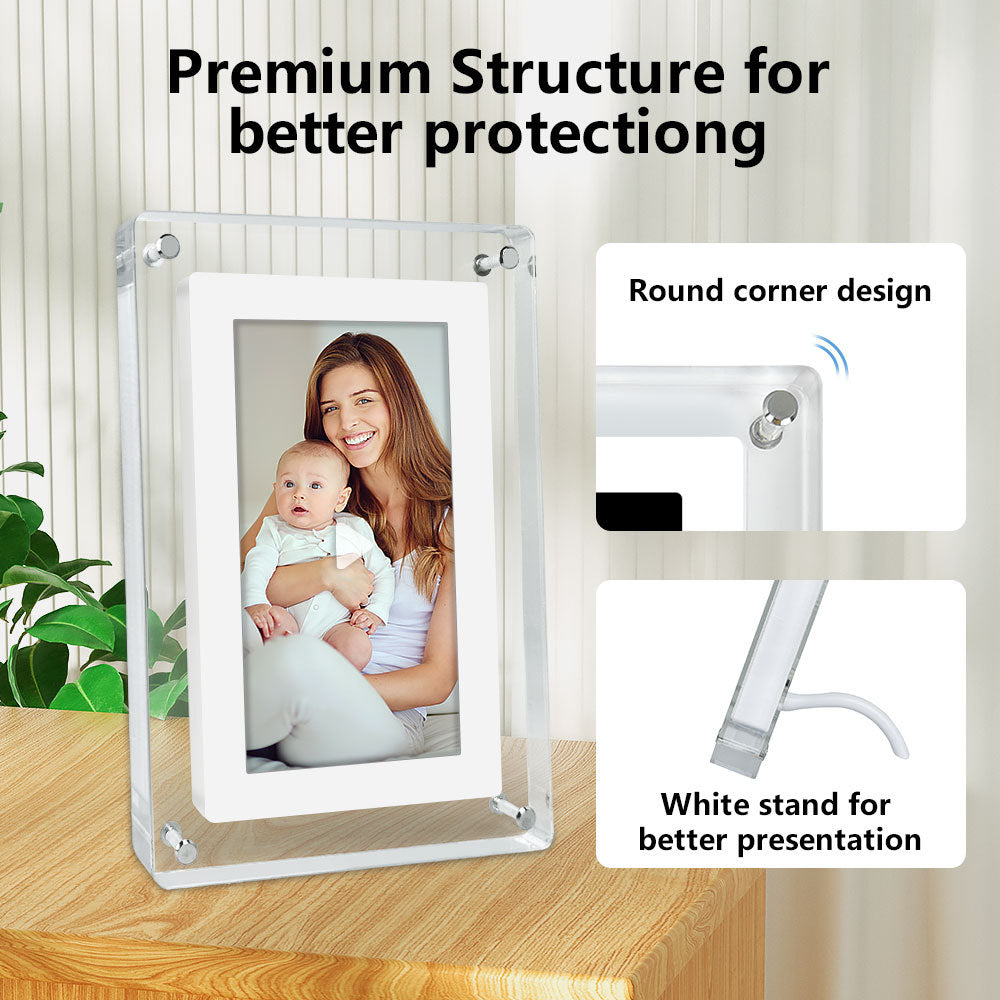US Local 7 Inch 4GB IPS Screen Video Acrylic Portaretratos Digitales Digital Photo Picture Wifi Frame Signage Racks