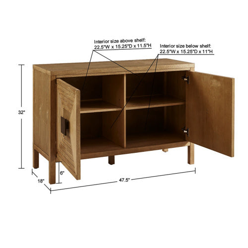 US Local 2-Door Accent Cabinet With Adjustable Shelves