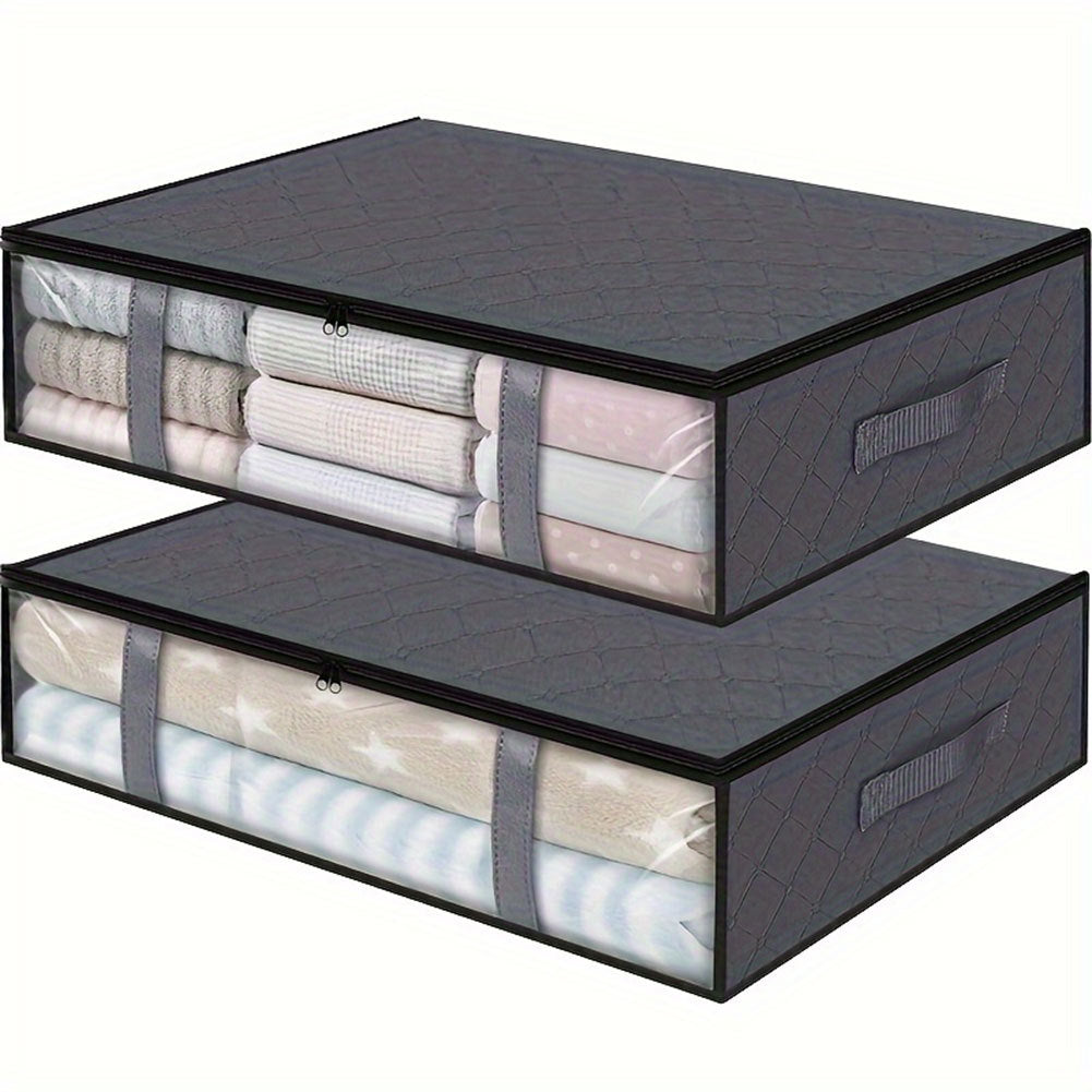 US Local 2 Pcs Over Wardrobe Storage Bag, Underbed Storage Containers, Storage Bin For Clothes, Blankets
