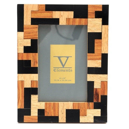 US Local Black Resin With Sheesham & Mango Wood Photo Frame Picture Frame