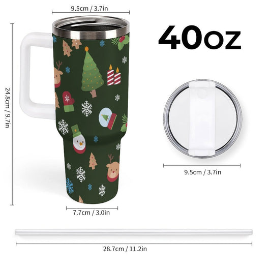 PHDT00325 POD US Local Tumbler 40 oz Large Capacity Car Cup Christmas Tree Santa Claus