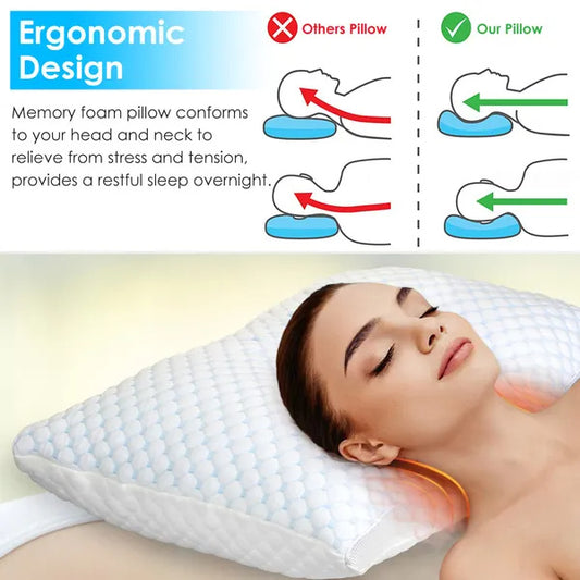 US Local 1 Pc Shredded Memory Foam Pillow Adjustable Cool Pillow With Extra Filling Machine Washable Cover For Side Back Stomach Sleepers