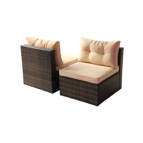 USA Local Patio Furniture Set PE Rattan Sectional Garden Furniture Corner Sofa Set