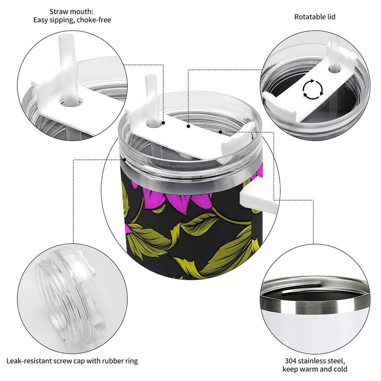 PHDT00231 POD US Local Tumbler 40 oz Large Capacity Car Cup Botany