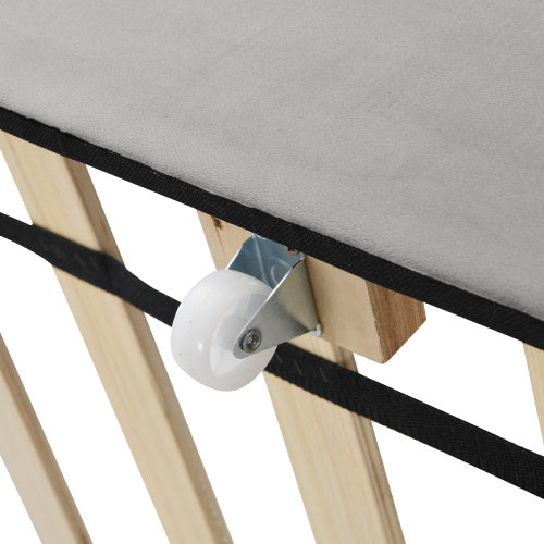 UK Local Upholstered Bed, 3FT Single Bed 90x190cm, Bottom With Trundle Bed 90x190cm, Daybed Sofa Bed, Youth Bed, For Adults & Teenagers, Easy Assembly, Velvet, Grey