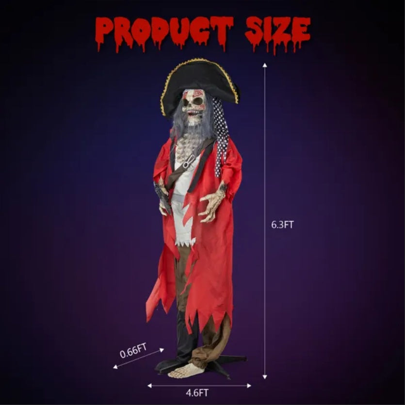US Local 6.3ft Pirate Halloween Standing Decoration