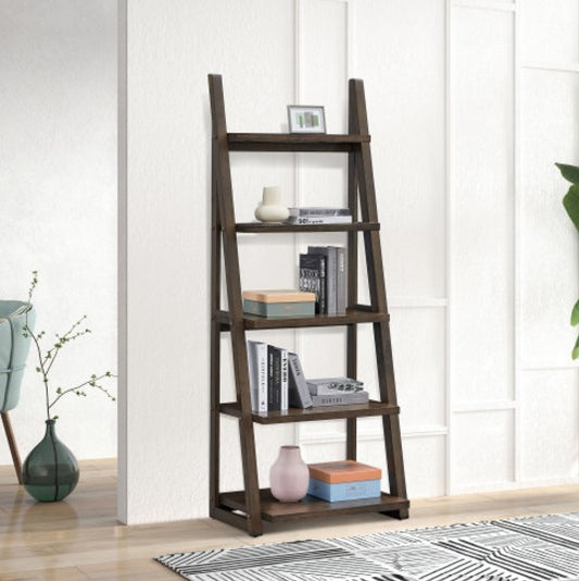 US Local 5 Tiers Of Shelves, Bookshelves, Storage Shelves, Bookshelves With Rubberwood Frames