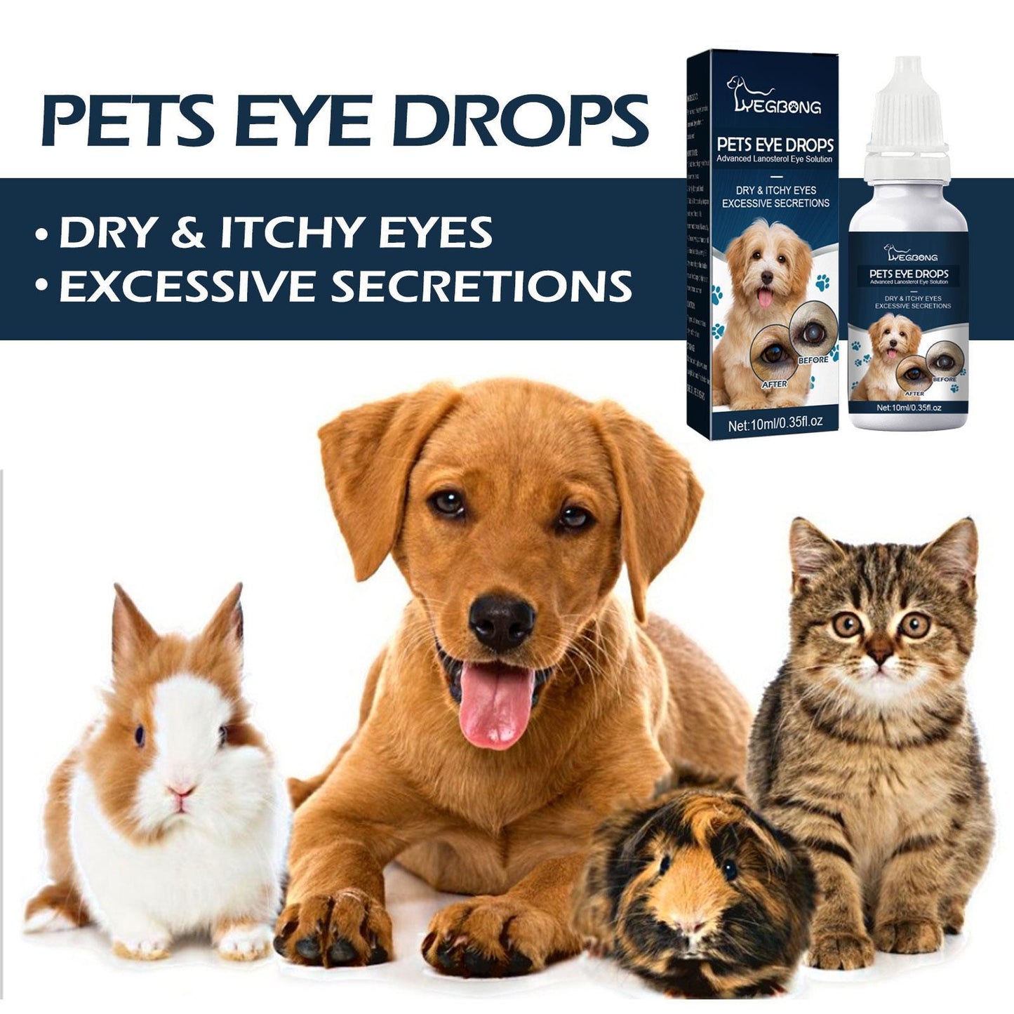 US Local Igbang Pet Eye Drops For Cats And Dogs To Remove Tear Marks, Relieve Itchy Eyes And Clean