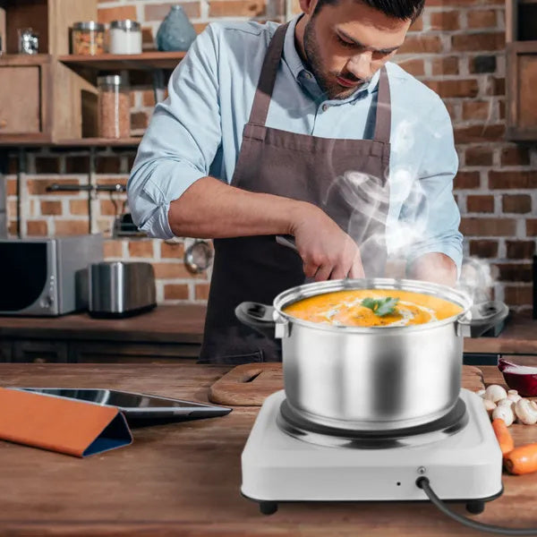 US Local 1200W Electric Infrared Single Burner Portable Heating Hot Plate Stove Countertop RV Hotplate With 7.5' Glass Cooktop Stepless Temperature Adjustments For Home RV Camp