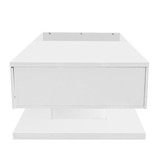 UK Local Coffee Table, High-gloss White. Side Tables, Coffee Tables With Glass And LED
