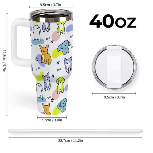 PHDT00350 POD US Local Tumbler 40 oz Large Capacity Car Cup Cute Dog
