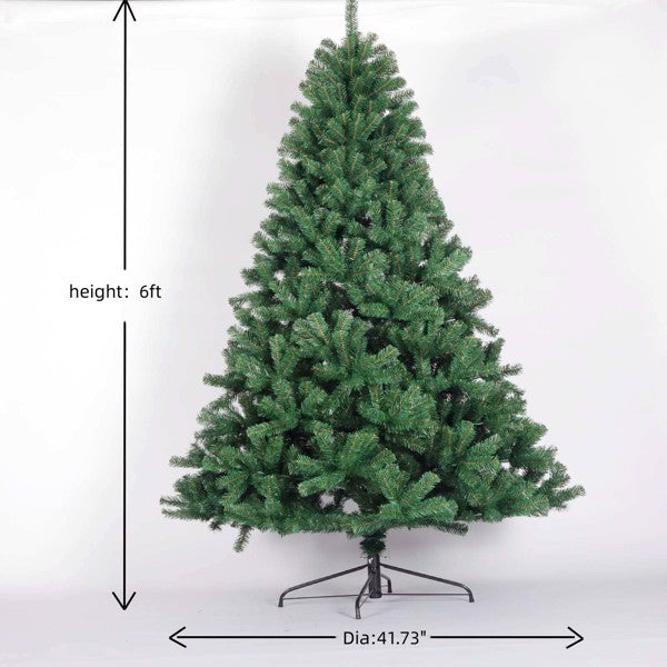 US Local 6-foot Artificial Christmas Tree, PVC Fir Tree, Foldable Metal Bracket