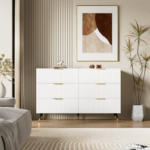 UK Local Elegant Sideboard With Modern Design, Chest Of Drawers And Plenty Of Storage Space, Golden Handles