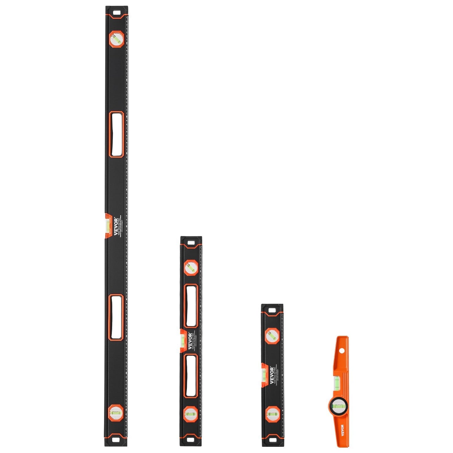 US Local 4-Piece Torpedo Level 48 24 16 10 Inch Aluminum Alloy Body With Bubble Vials