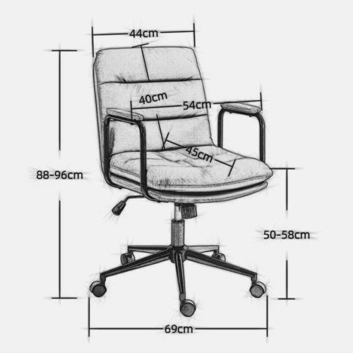 US Local Medium Backrest Home Desk Work Chair With Wheels And Arms