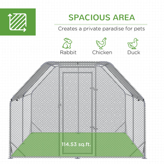 Large Chicken Coop Chicken Run with Waterproof and Anti-UV Cover