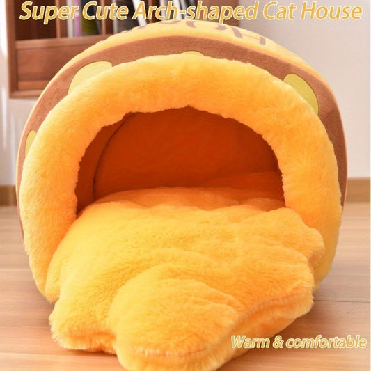 US Local Honey Pot Cat Cave Bed For Indoor Cats - Machine Washable Removable Cushion, Cozy Pet Nest With Thick Sponge, Christmas Gift For Cat Lovers, Small Breeds & Puppy Bed Accessories