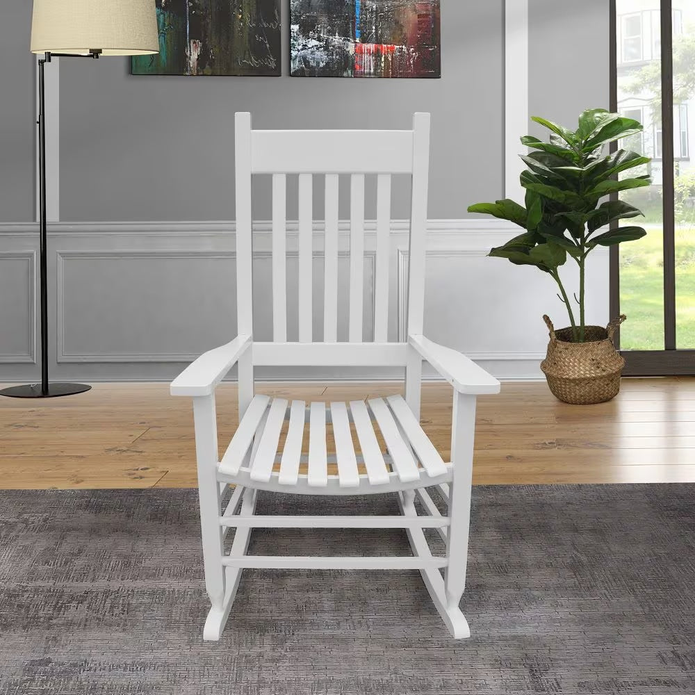 US Local Wooden Porch Rocker Chair WHITE
