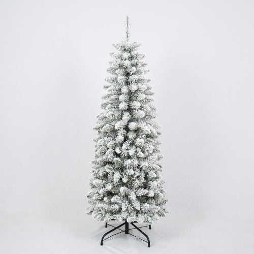 US Local 3 Pcs Flocked Artificial Christmas Tree Set With Lights, 4ft 5ft 6ft Christmas Snow Tree Set, Christmas Decor