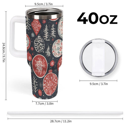 PHDT00332 POD US Local Tumbler 40 oz Large Capacity Car Cup Christmas, Colored Balls