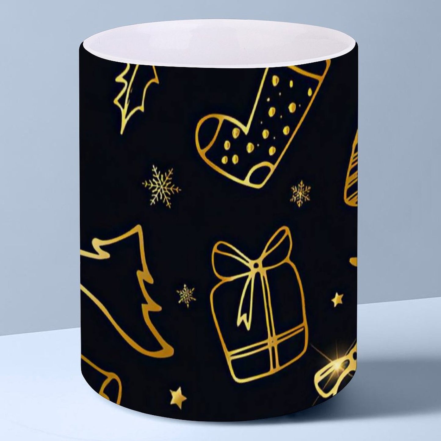 POD US Local White mug with full print, Christmas Gift Golden 0100