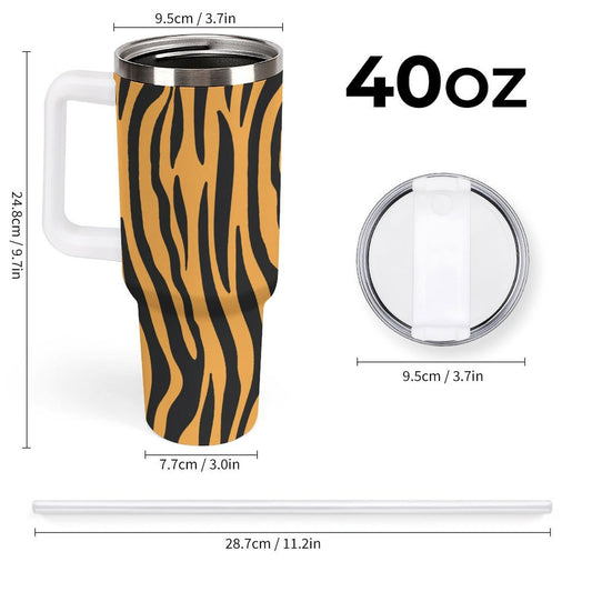 POD US Local Tumbler 40 oz Large Capacity Car Cup Yellow Tiger