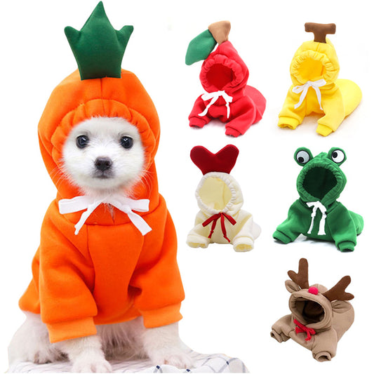 US Local Cute Fruit Small Dog ClothesHoodies Winter Fleece Pet Puppy Cat Costume Coat For French Chihuahua Outfit
