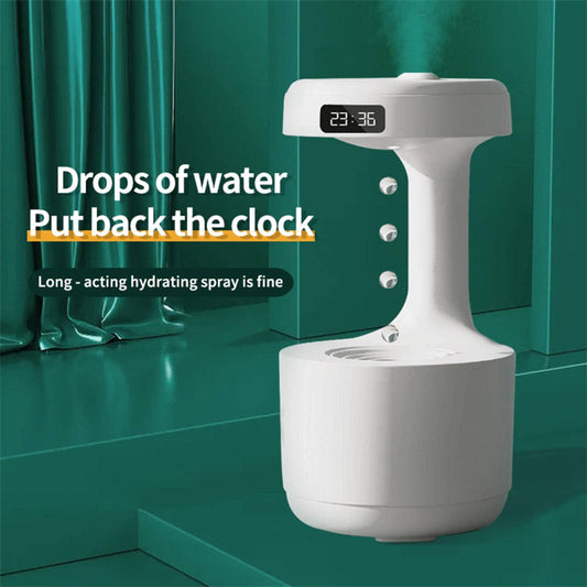 Bedroom Anti-Gravity Air Humidifier With Clock Water Drop Backflow Aroma Diffuser Large Capacity Office Bedroom Mute Heavy Fog Household Sprayer