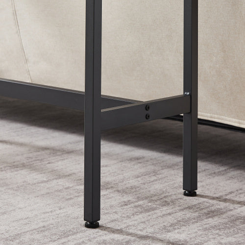 US Local Bar Table Set With 2 Bar Stools PU Soft Seat With Backrest, Grey