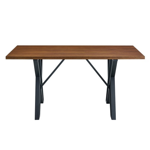 US Local Indoor Dining Table With Metal Legs,Walnut