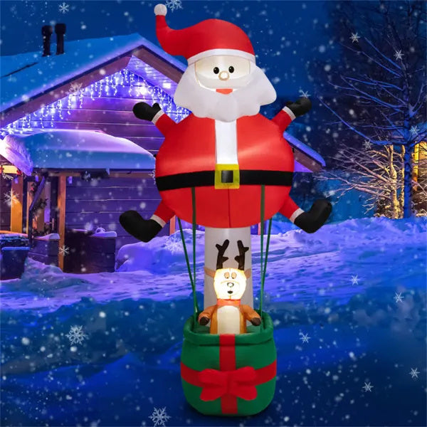 US Local 8 Feet Christmas Decorations,Inflatable Santa Claus And Reindeer