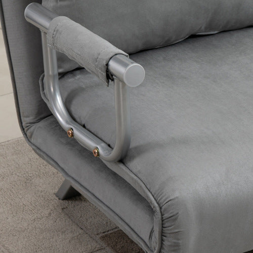 UK Local HOMCOM Two-Seater Click-Clack Sofa Bed - Light Grey