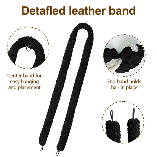 US Local Satin No-heat Curling Rod, Lazy Natural Soft Wave DIY No-heat Curls, Suitable For Overnight Use Before Bed, Suitable For All Hair Types - Black