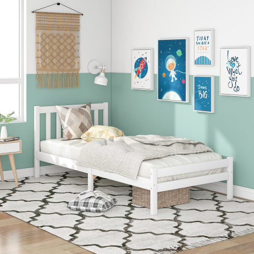 UK Local Wooden Bed Frame, Single Bed 3ft Solid Wooden Bed Frame, Bedroom Furniture For Adults, Kids, Teenagers ,90 X 190 Cm