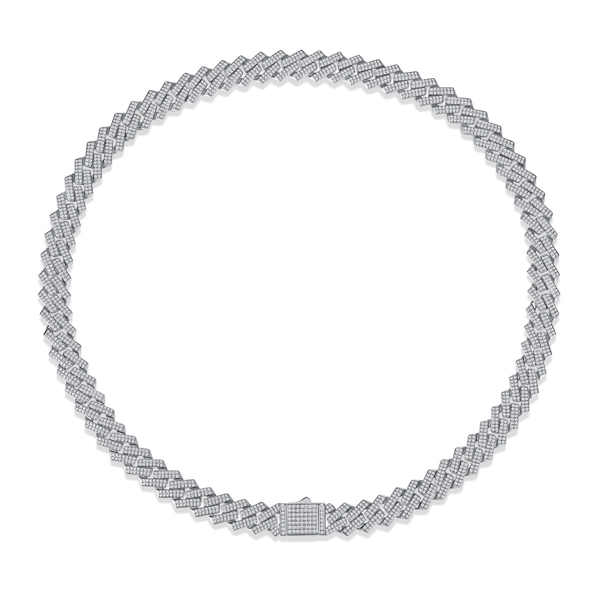 Men's Luxury Fashion Mosan Diamond S925 Silver Necklace Comparable To Natural Diamonds