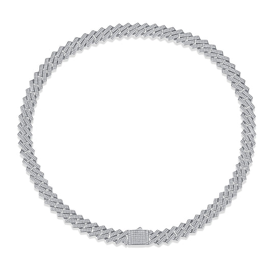 Men's Luxury Fashion Mosan Diamond S925 Silver Necklace Comparable To Natural Diamonds