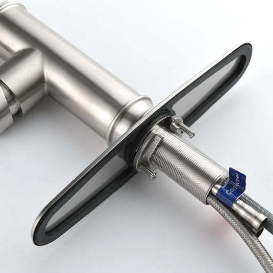 US Local Single Handle High Pull Out Kitchen Faucet, Single-stage Stainless Steel Kitchen Sink Faucet, With Pull Down Spray