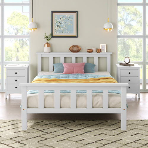 UK Local Single Bed White 3ft Solid Pine Wooden Bed Frame For Adults, Kids 190 X 90 Cm 3FT