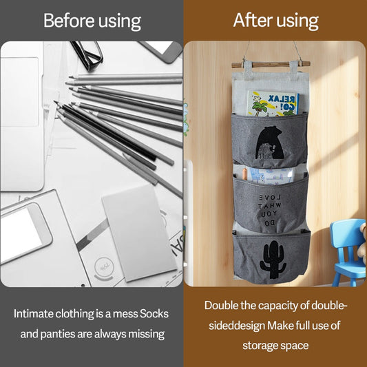 US Local Cartoon Three-layer Hanging Storage-Gray 5064