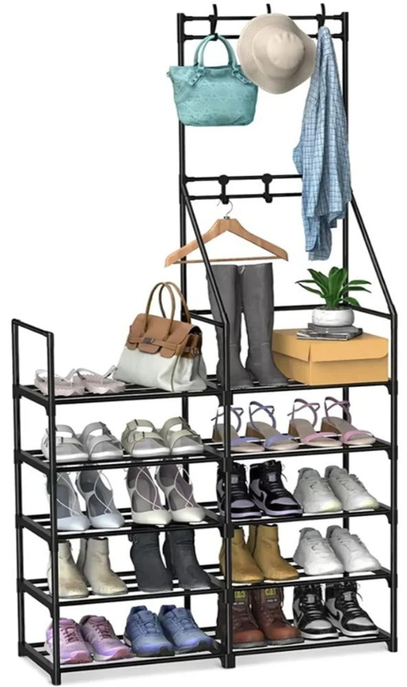 US Local Double-row Single-hanging Coat And Shoe Racks