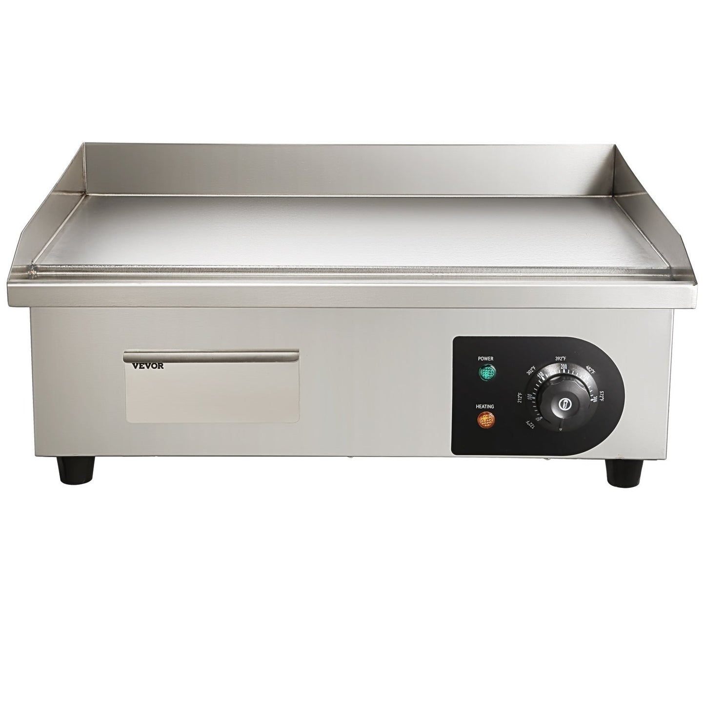 VEVOR ,1600W Countertop Flat Top Steel Teppanyaki Grill With Iron Cooking Plate Adjustable Temp Control 2 Shovels & Brushes, 110V
