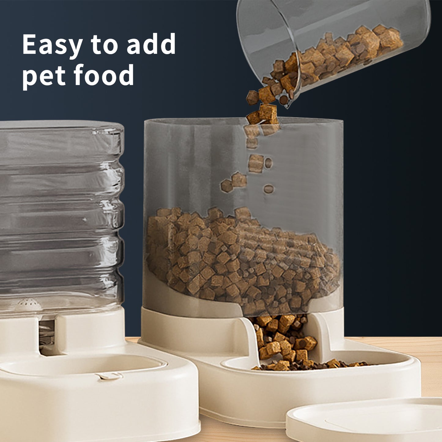 US Local Separable Pet Food And Water Dispenser - Large Capacity Automatic Replenishment, Worry Free For Short-term Outdoor Meals