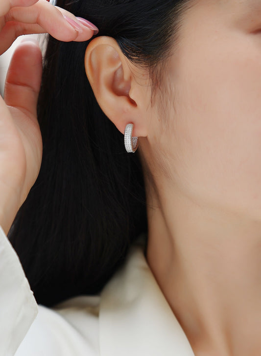 Years - Fashionable Earrings And Stud Jewelry Set With Moissanite S925 Sterling Silver And Platinum-plated Diamonds