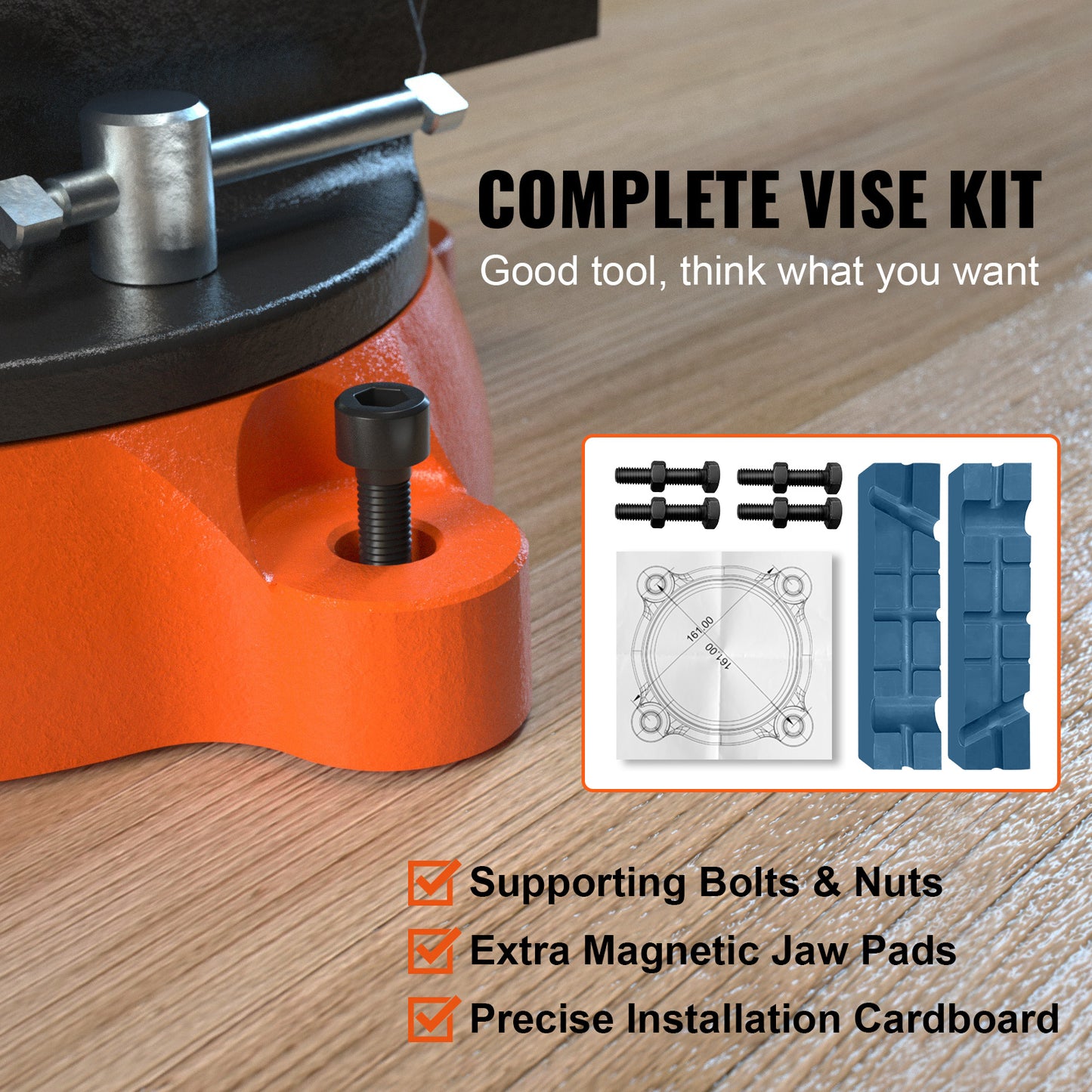 US Local VEVOR 6inch Bench Vise W Anvil Swivel Locking Base Heavy Duty Ductile Iron
