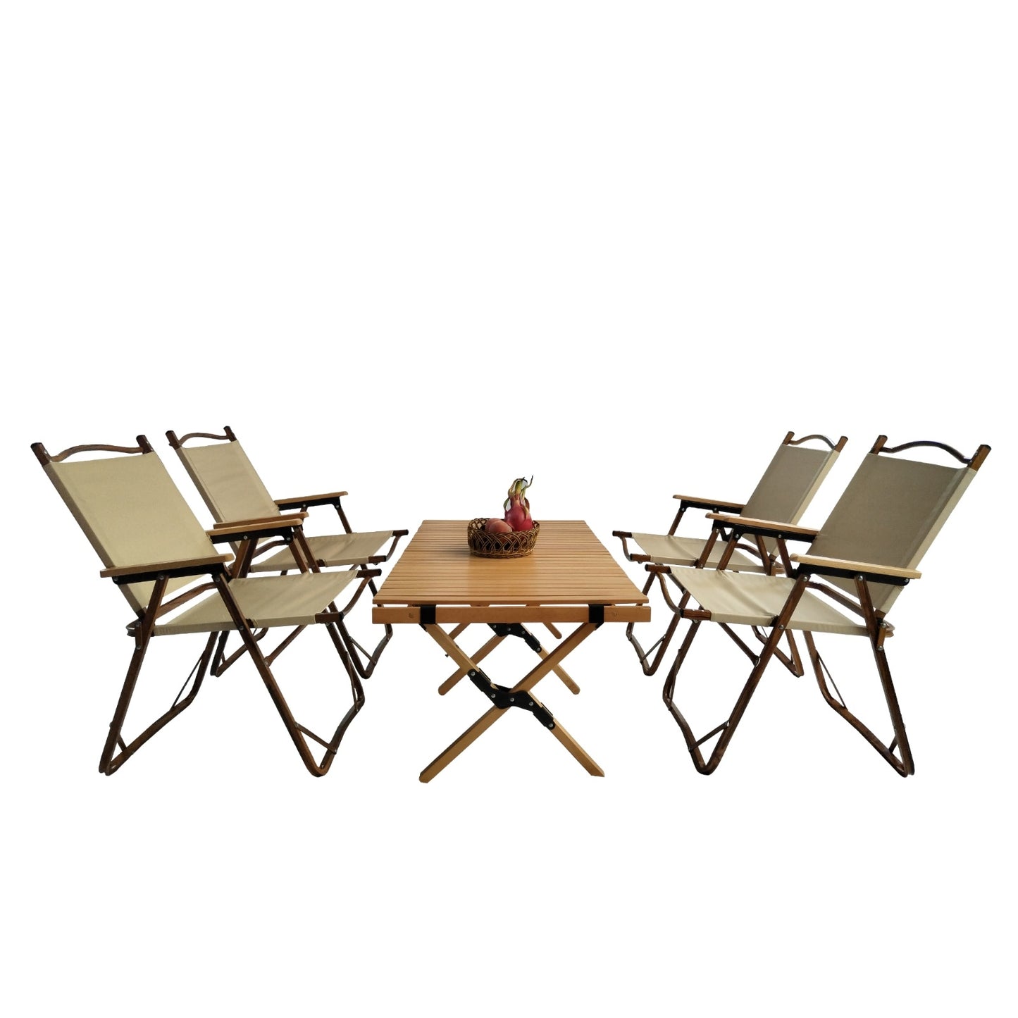 US Local Multi FunctionFoldable DiningSet1 Table 4 Chairs Indoor Outdoor Use